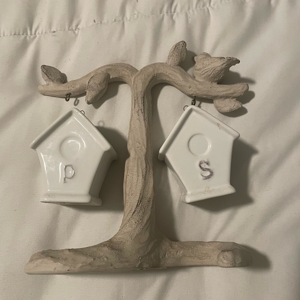 Ceramic Birdhouse Salt and Pepper Shaker Set